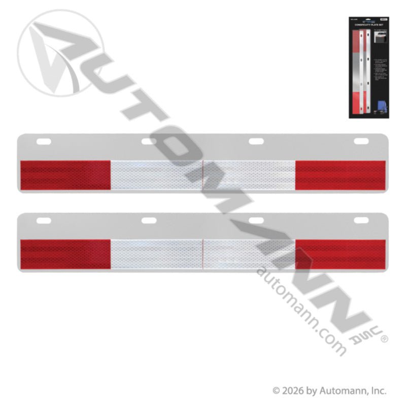 Straight Aluminum Conspicuity Plate Set - DOT C2 Tape RT25 BTSRT25 562.448K 562.448K - Automann - FLEETPRO PARTS & TIRES