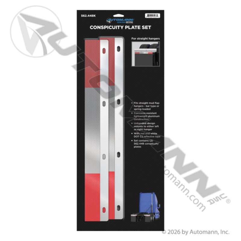 Straight Aluminum Conspicuity Plate Set DOT C2 Tape RT25 BTSRT25