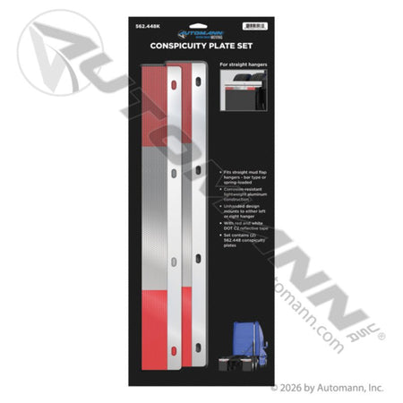 Straight Aluminum Conspicuity Plate Set - DOT C2 Tape RT25 BTSRT25 562.448K 562.448K - Automann - FLEETPRO PARTS & TIRES