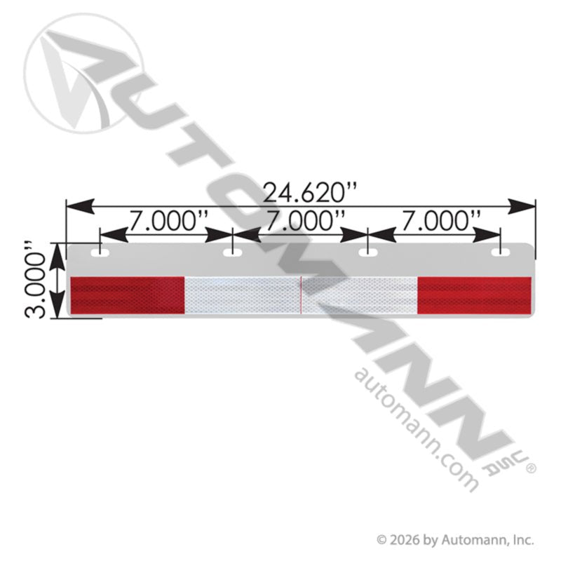 Straight Aluminum Conspicuity Plate Set - DOT C2 Tape RT25 BTSRT25 562.448K 562.448K - Automann - FLEETPRO PARTS & TIRES