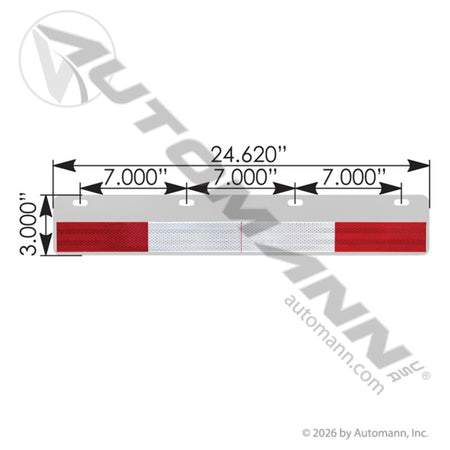 Straight Aluminum Conspicuity Plate Set - DOT C2 Tape RT25 BTSRT25 562.448K 562.448K - Automann - FLEETPRO PARTS & TIRES