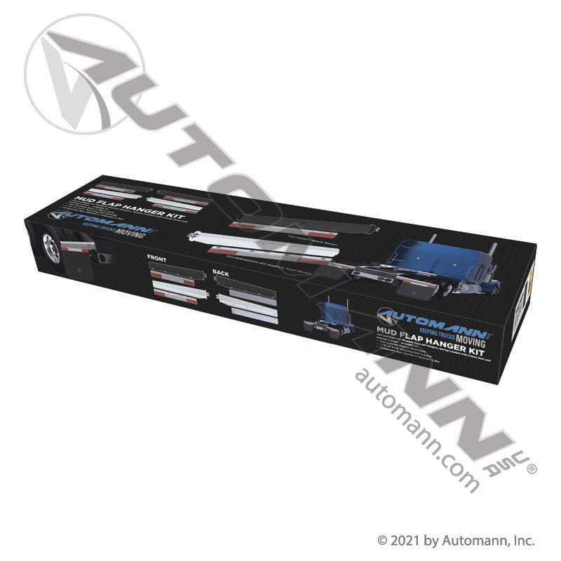 Spring-Loaded Mud Flap Hanger Kit - Black Straight Tapered Frame Seat 2.5in Bolt Spacing - Replaces Betts B7 B703000NTBK 562.490BFS 562.490BFS - Automann - FLEETPRO PARTS & TIRES