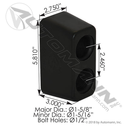 Trailer Dock Bumper - Rubber 2.75 x 5.81in Bolt-On - Tramec 30037 562.6116 562.6116 - Automann - FLEETPRO PARTS & TIRES