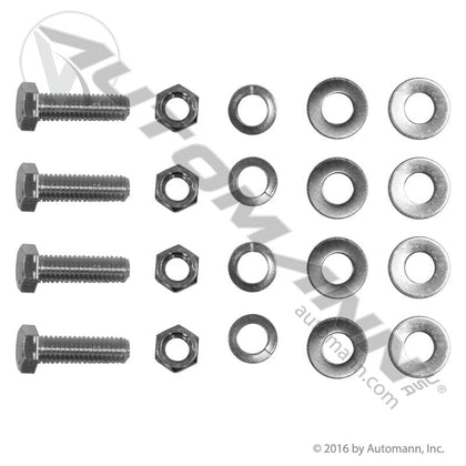 Mud Flap Bolt Kit - 3/8"-16 x 1-1/4" Zinc Plated Hardware for One Flap - 248844 562.8001 562.8001 - Automann - FLEETPRO PARTS & TIRES