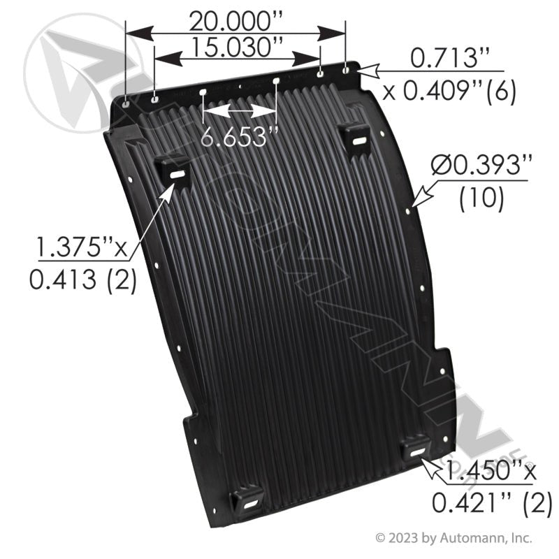 Volvo Quarter Fender Splash Shield - 2018 - 2026+ VNL Polyurethane 82757709 562.9013 - Automann - FLEETPRO PARTS & TIRES