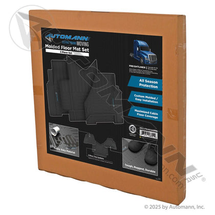Molded Floor Mat Set - Freightliner Cascadia P4 & Western Star 49X Automatic - Minimizer 10002323 562.FM46102MS 562.FM46102MS - Automann - FLEETPRO PARTS & TIRES