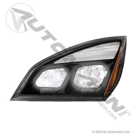 Freightliner Cascadia LED Headlight – LH Driver Side Black – Replaces A66-01405-002