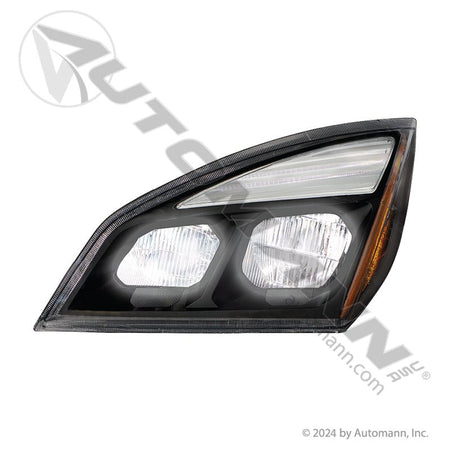 Cascadia LH Black LED Headlight - 2018 - 2025 Driver Side - A66 - 01405 - 002 564.46001LM - Automann - FLEETPRO PARTS & TIRES