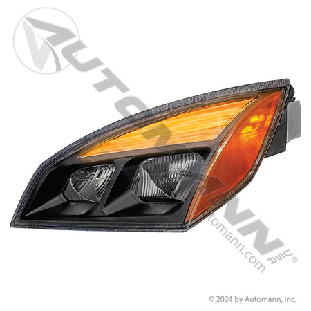 Cascadia LH Black LED Headlight - 2018 - 2025 Driver Side - A66 - 01405 - 002 564.46001LM - Automann - FLEETPRO PARTS & TIRES