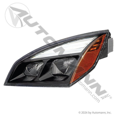 Cascadia LH Black LED Headlight - 2018 - 2025 Driver Side - A66 - 01405 - 002 564.46001LM - Automann - FLEETPRO PARTS & TIRES