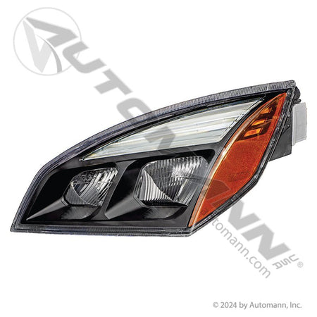 Cascadia LH Black LED Headlight - 2018 - 2025 Driver Side - A66 - 01405 - 002 564.46001LM - Automann - FLEETPRO PARTS & TIRES