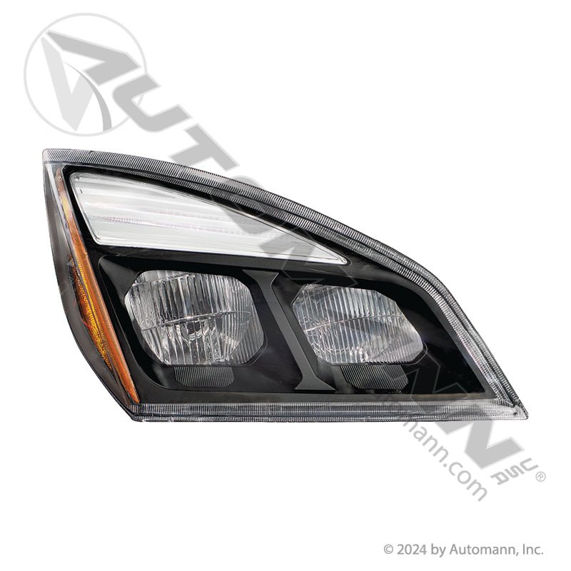 Cascadia RH Black LED Headlight - 2018 - 2025 Passenger Side - A66 - 01405 - 003 564.46002RM - Automann - FLEETPRO PARTS & TIRES