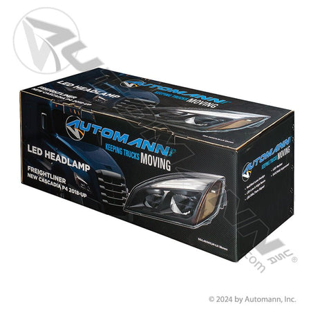 Cascadia RH Black LED Headlight - 2018 - 2025 Passenger Side - A66 - 01405 - 003 564.46002RM - Automann - FLEETPRO PARTS & TIRES