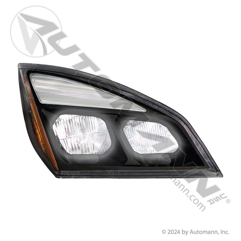 Cascadia RH Black LED Headlight - 2018 - 2025 Passenger Side - A66 - 01405 - 003 564.46002RM - Automann - FLEETPRO PARTS & TIRES