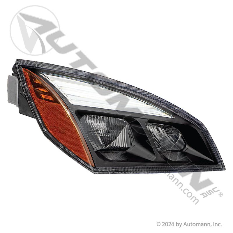 Cascadia RH Black LED Headlight - 2018 - 2025 Passenger Side - A66 - 01405 - 003 564.46002RM - Automann - FLEETPRO PARTS & TIRES