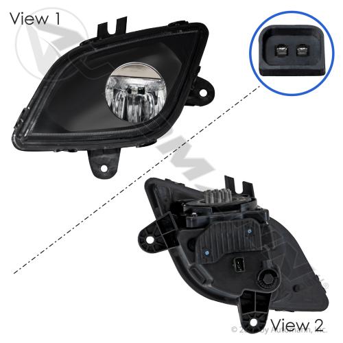 Cascadia LH LED Fog Light - 2018 - 2025 Driver Side - A66 - 03653 - 002 564.46077L - Automann - FLEETPRO PARTS & TIRES