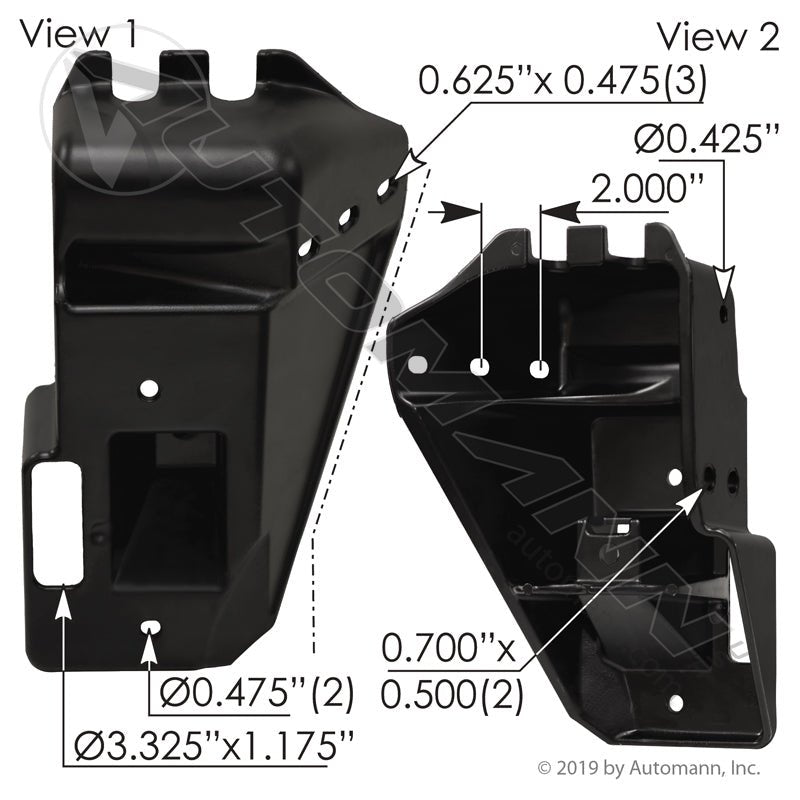 Bumper Mounting Bracket LH - Freightliner New Cascadia - Replaces Freightliner 21-28997-000 564.46699 564.46699 - Automann - FLEETPRO PARTS & TIRES