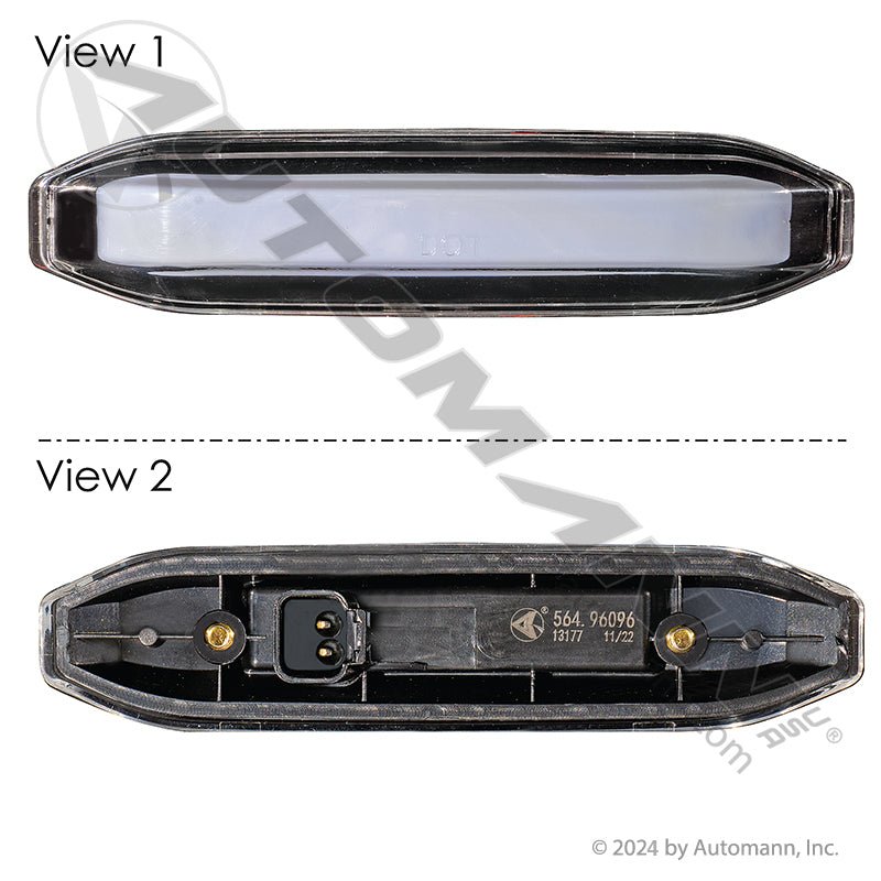 LED Fairing Side Marker Lamp - Amber Frosted Oval, Volvo VNL 2018-2024 - Replaces Volvo 23770213 564.96096 564.96096 - Automann - FLEETPRO PARTS & TIRES