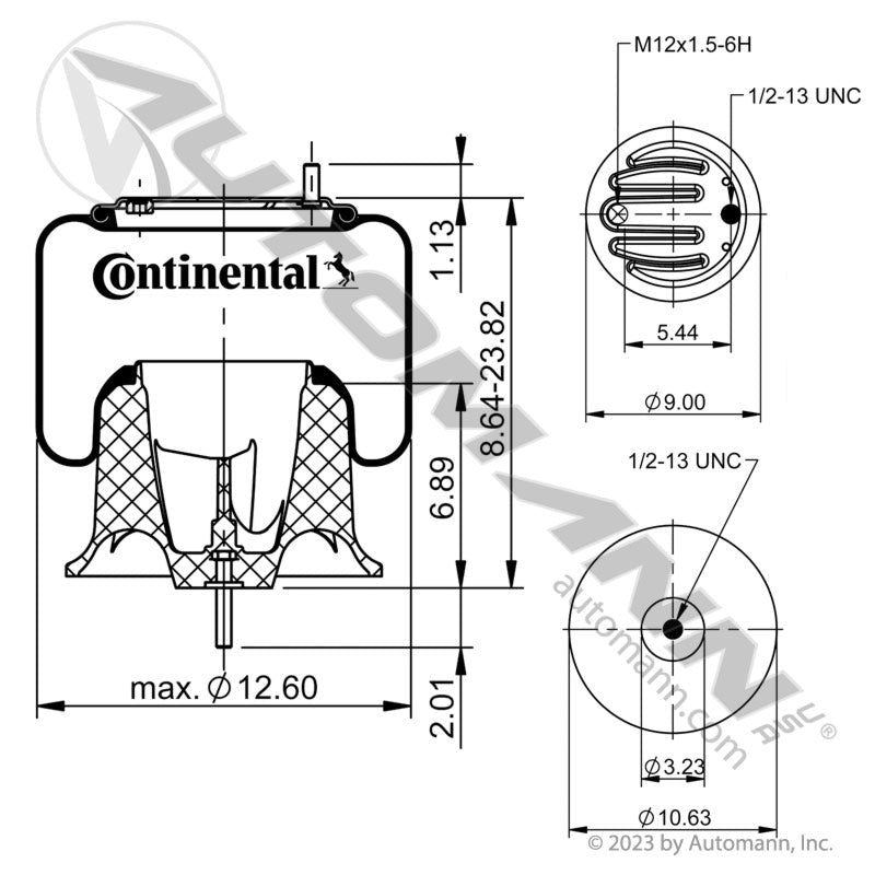 OE Cascadia Rolling Air Spring - 2018+ A1621558001 910S - 16P1652 566.CT602206 566.CT602206 - Continental - FLEETPRO PARTS & TIRES