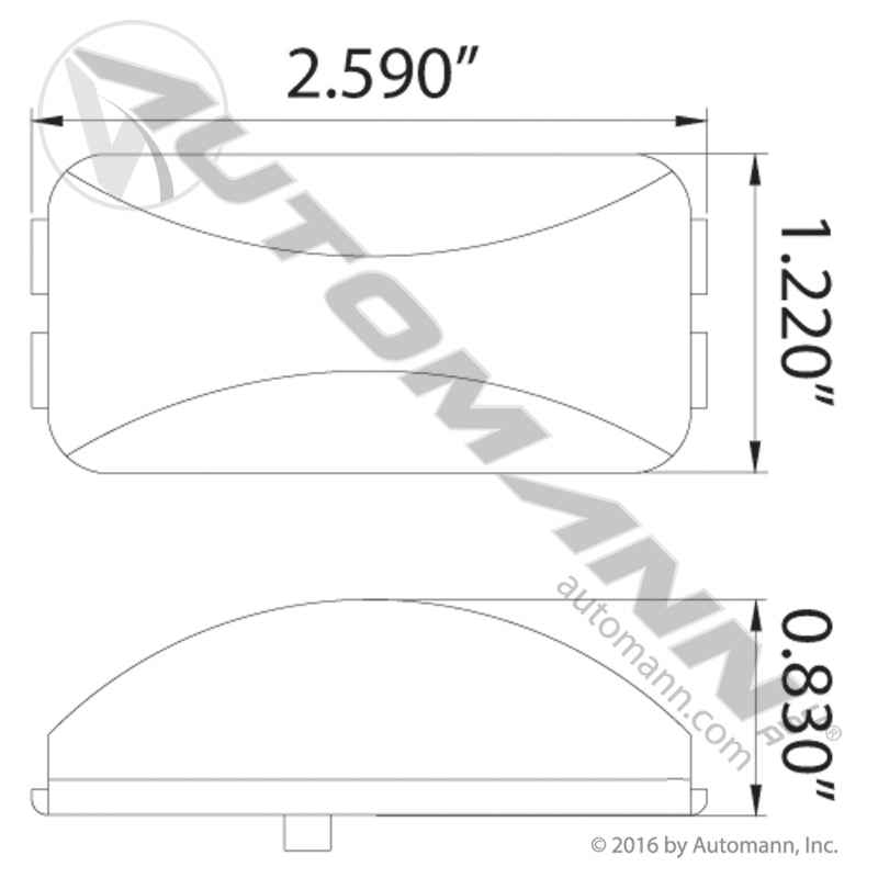 Rectangular Sealed License Plate Light – 1" x 2.5" Clear Incandescent – Replaces Grote 60261