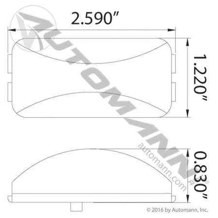 Rectangular Sealed License Plate Light – 1" x 2.5" Clear Incandescent – Replaces Grote 60261