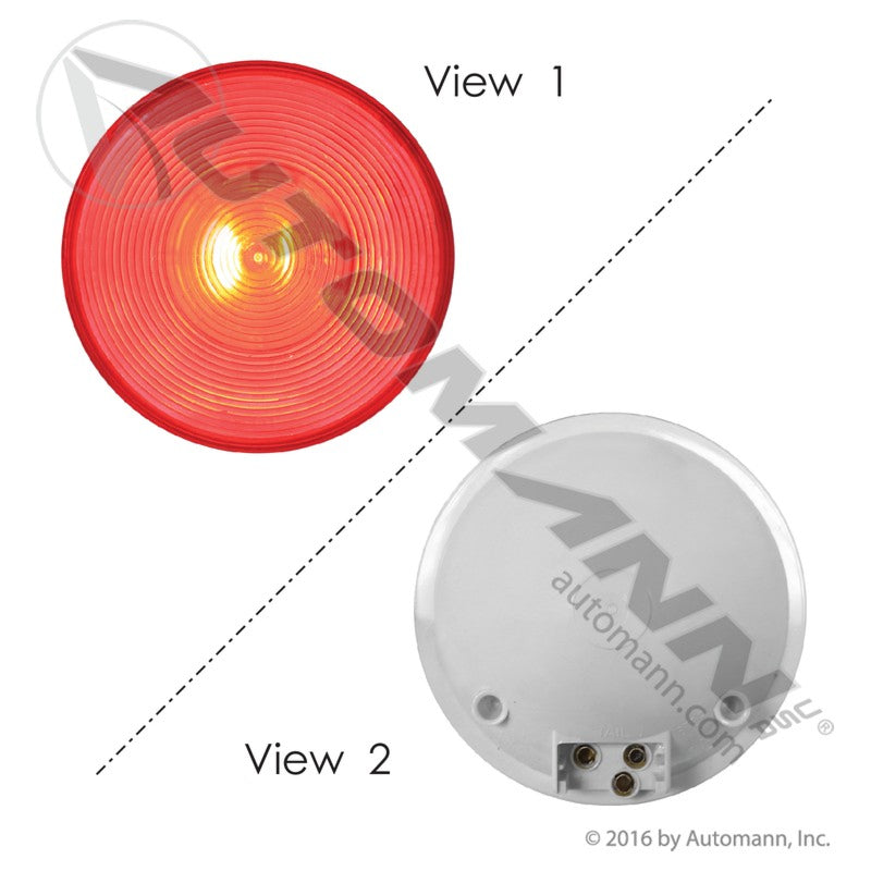4 Inch Round Stop Tail Light – Red Incandescent – Replaces Truck-lite 40202R