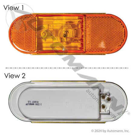 6 Inch Oval Midship Turn Signal – Amber Incandescent – Replaces Truck-Lite 60215Y