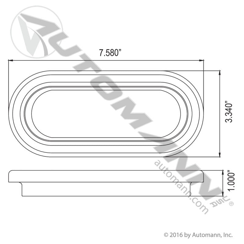 6 Inch Oval Light Grommet - Vinyl Automann 571.GR60 60700 92420 571.GR60 - Automann - FLEETPRO PARTS & TIRES