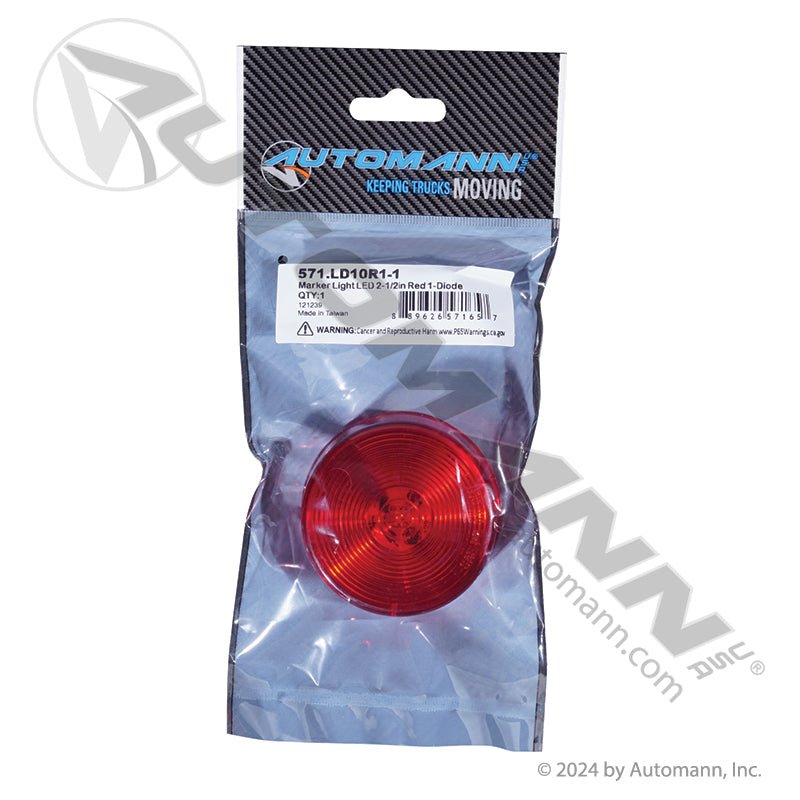 LED Marker Clearance Light - 2-1/2in Round Red 1-Diode - 47122 MCL527RBP 571.LD10R1-1 571.LD10R1-1 - Automann - FLEETPRO PARTS & TIRES