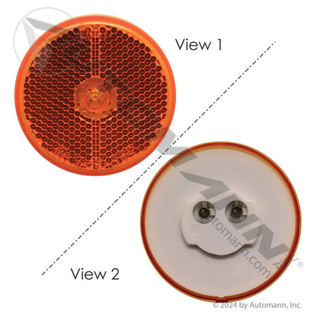 LED Reflex Marker Clearance Light - 2-1/2in Round Amber 7-Diode - Trucklite 1052A Grote G1003 571.LD11A7 571.LD11A7 - Automann - FLEETPRO PARTS & TIRES