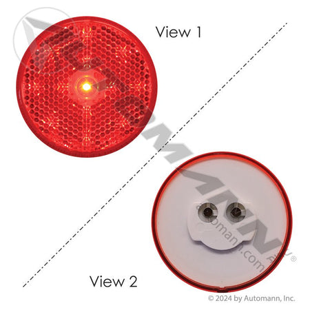 Reflex Marker & Clearance LED Light - 2-1/2 Inch Round Red 7-Diode - Trucklite 1052 G1002 571.LD11R7 571.LD11R7 - Automann - FLEETPRO PARTS & TIRES
