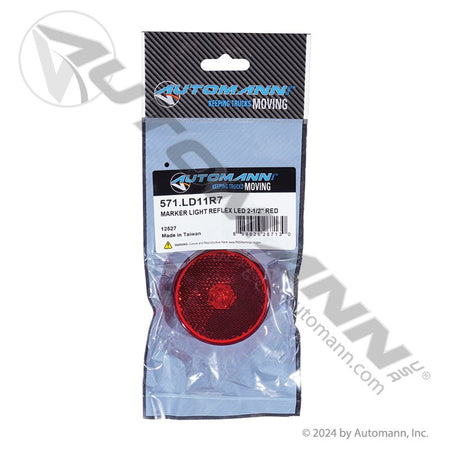 Reflex Marker & Clearance LED Light - 2-1/2 Inch Round Red 7-Diode - Trucklite 1052 G1002 571.LD11R7 571.LD11R7 - Automann - FLEETPRO PARTS & TIRES