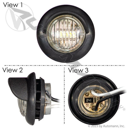 License Plate LED Light - 3/4 Inch Round Black Hood 2-Diode - Grote 60721 571.LD134-2 571.LD134-2 - Automann - FLEETPRO PARTS & TIRES