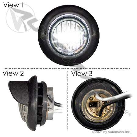 License Plate LED Light - 3/4 Inch Round Black Hood 2-Diode - Grote 60721 571.LD134-2 571.LD134-2 - Automann - FLEETPRO PARTS & TIRES