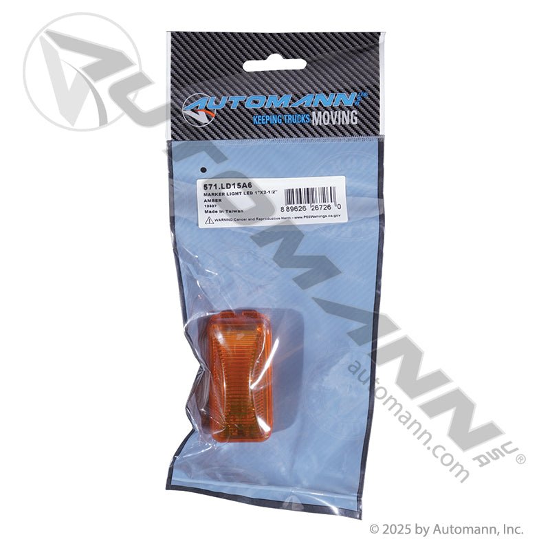 Amber Marker & Clearance LED Light - 1 x 2-1/2 Inch 6-Diode - Trucklite 1560A G1503 571.LD15A6 571.LD15A6 - Automann - FLEETPRO PARTS & TIRES