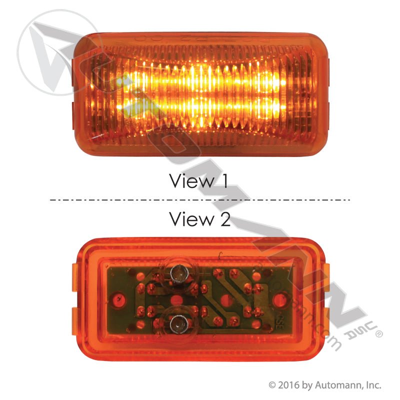Amber Marker & Clearance LED Light - 1 x 2-1/2 Inch 6-Diode - Trucklite 1560A G1503 571.LD15A6 571.LD15A6 - Automann - FLEETPRO PARTS & TIRES