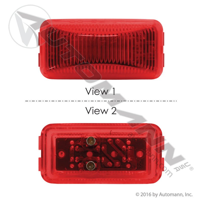 Red Marker & Clearance LED Light - 1 x 2-1/2 Inch 6-Diode - Grote G1502 571.LD15R6 571.LD15R6 - Automann - FLEETPRO PARTS & TIRES