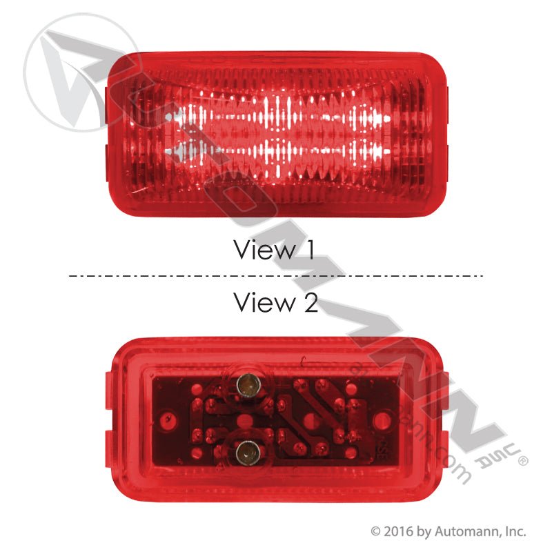 Red Marker & Clearance LED Light - 1 x 2-1/2 Inch 6-Diode - Grote G1502 571.LD15R6 571.LD15R6 - Automann - FLEETPRO PARTS & TIRES