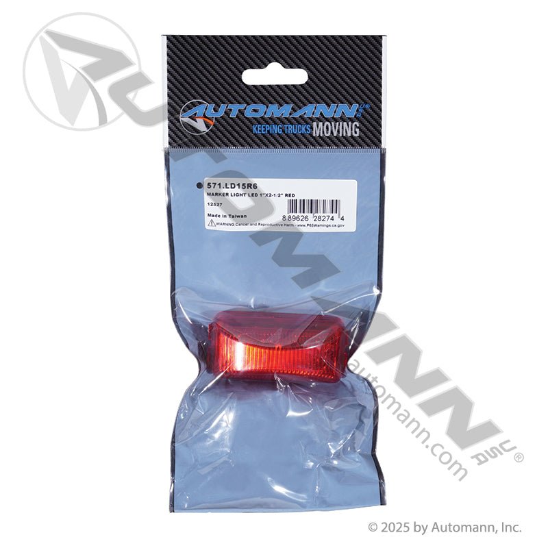Red Marker & Clearance LED Light - 1 x 2-1/2 Inch 6-Diode - Grote G1502 571.LD15R6 571.LD15R6 - Automann - FLEETPRO PARTS & TIRES