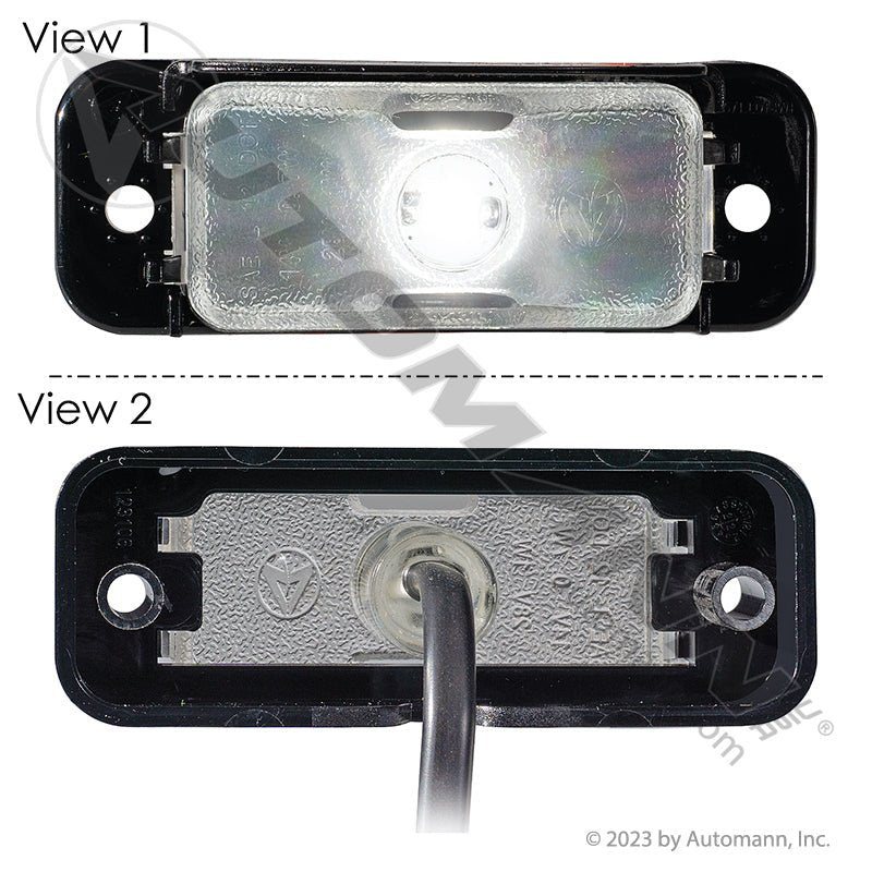 License Plate LED Light - 1.3 x 3.75 Inch Clear with Black Bracket - Grote 60691 571.LD18W1 571.LD18W1 - Automann - FLEETPRO PARTS & TIRES
