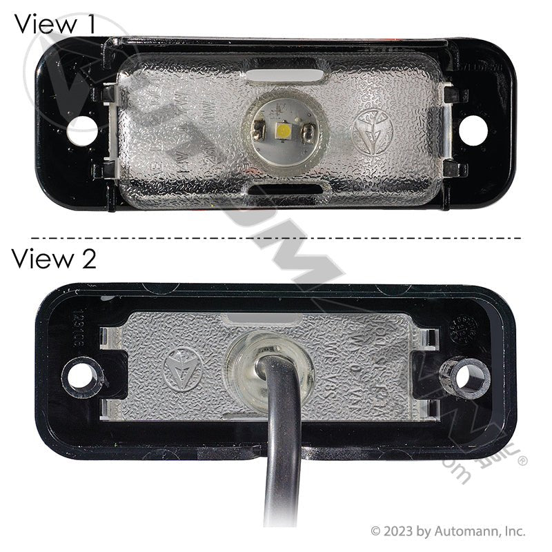 License Plate LED Light - 1.3 x 3.75 Inch Clear with Black Bracket - Grote 60691 571.LD18W1 571.LD18W1 - Automann - FLEETPRO PARTS & TIRES
