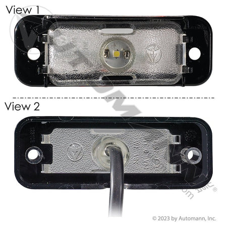 License Plate LED Light - 1.3 x 3.75 Inch Clear with Black Bracket - Grote 60691 571.LD18W1 571.LD18W1 - Automann - FLEETPRO PARTS & TIRES