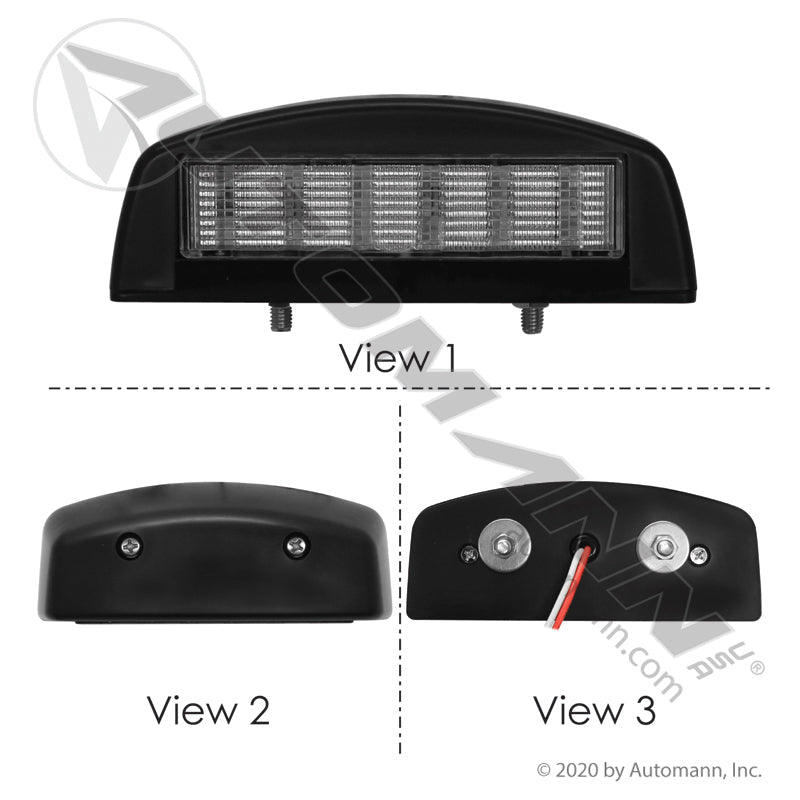 Oblong License Plate LED Light - 1.5 x 5 Inch Black 12-Diode 2-Stud - 571.LD18W12 571.LD18W12 - Automann - FLEETPRO PARTS & TIRES