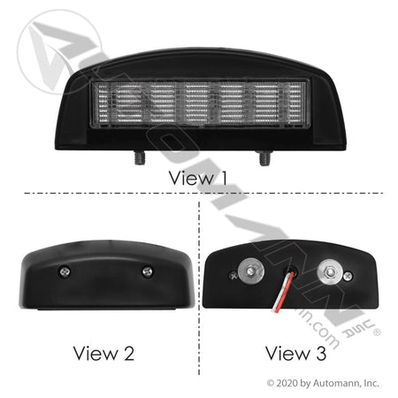 Oblong License Plate LED Light - 1.5 x 5 Inch Black 12-Diode 2-Stud - 571.LD18W12 571.LD18W12 - Automann - FLEETPRO PARTS & TIRES