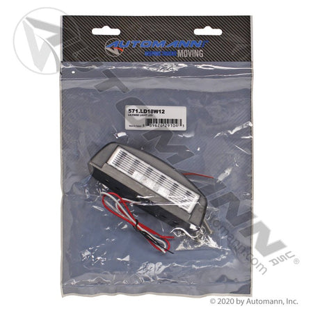 Oblong License Plate LED Light - 1.5 x 5 Inch Black 12-Diode 2-Stud - 571.LD18W12 571.LD18W12 - Automann - FLEETPRO PARTS & TIRES