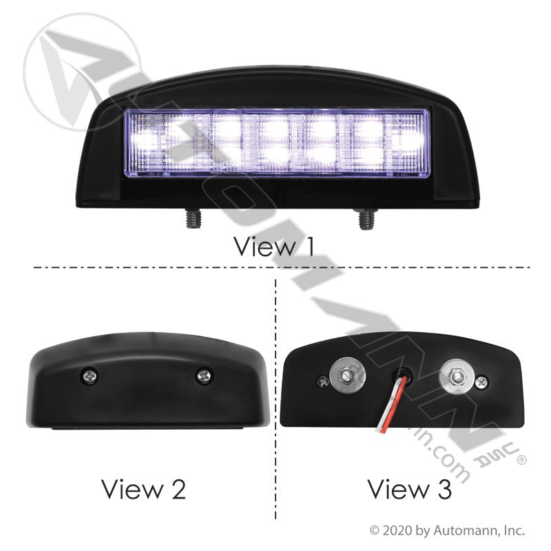 Oblong License Plate LED Light - 1.5 x 5 Inch Black 12-Diode 2-Stud - 571.LD18W12 571.LD18W12 - Automann - FLEETPRO PARTS & TIRES
