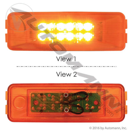 Amber Marker & Clearance LED Light - 1 x 4 Inch 12-Diode - Trucklite 19250Y 1960A G1903 571.LD19A12 571.LD19A12 - Automann - FLEETPRO PARTS & TIRES