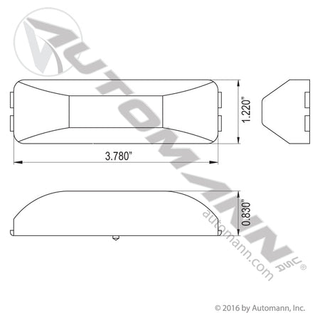 Amber Marker & Clearance LED Light - 1 x 4 Inch 12-Diode - Trucklite 19250Y 1960A G1903 571.LD19A12 571.LD19A12 - Automann - FLEETPRO PARTS & TIRES