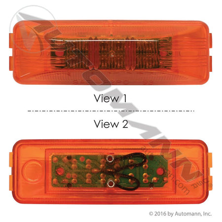 Amber Marker & Clearance LED Light - 1 x 4 Inch 12-Diode - Trucklite 19250Y 1960A G1903 571.LD19A12 571.LD19A12 - Automann - FLEETPRO PARTS & TIRES