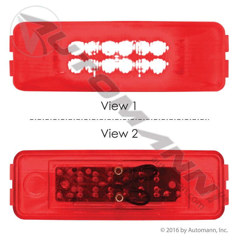 Red Marker & Clearance LED Light - 1 x 4 Inch 12-Diode - Trucklite 19250R 1960 G1902 571.LD19R12 571.LD19R12 - Automann - FLEETPRO PARTS & TIRES